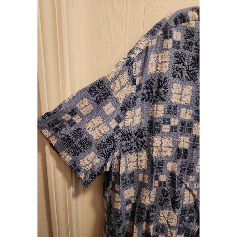 Nat Nast Mens Short Sleeve Button Up Hawaiian Camp Shirt Silk Blend Blue Sz XXL - Picture 5 of 14